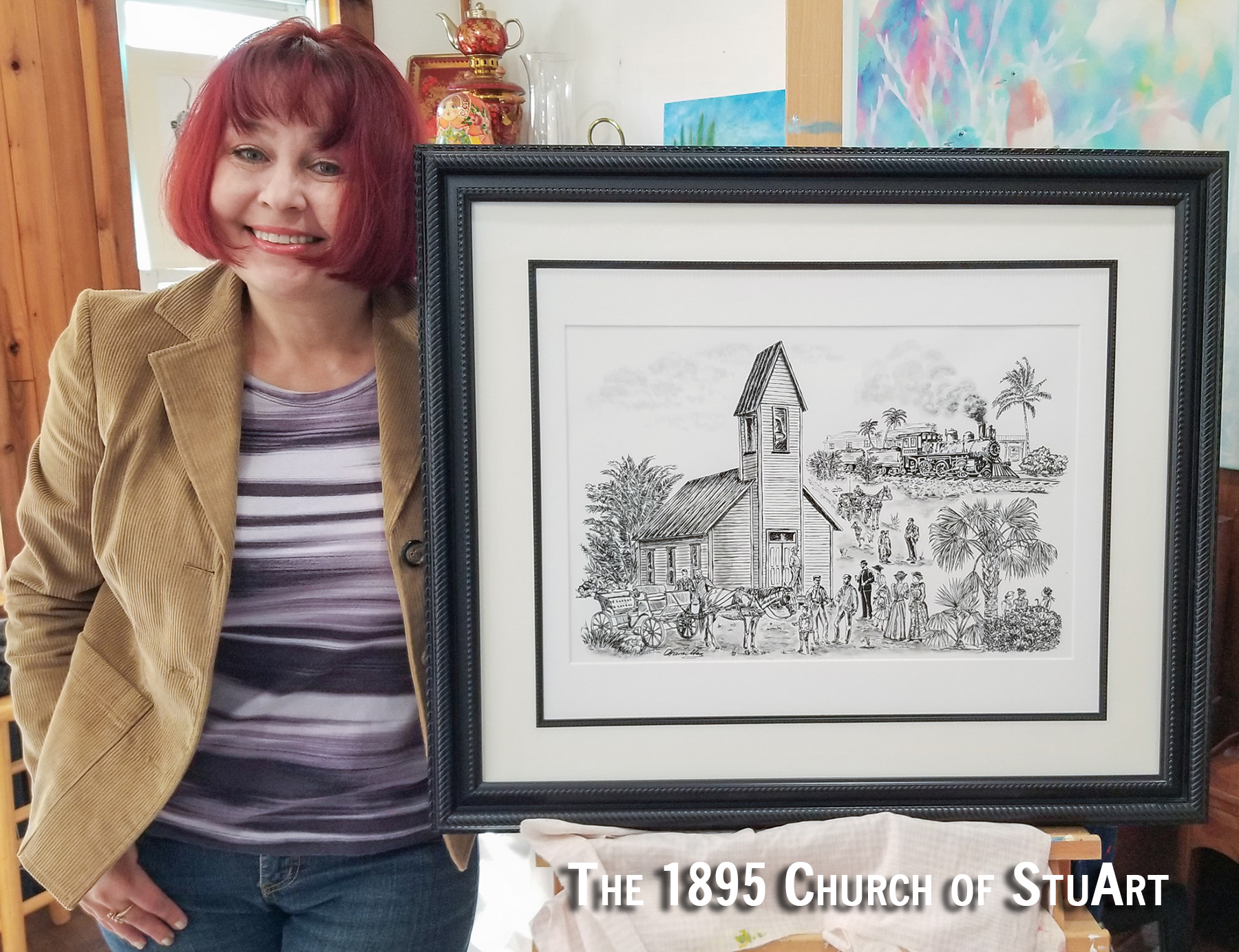 The 1895 Church of StuArt, the oldest church building located in what is now Martin County, Florida. Supporting Local History and Art. Historical Preservation, the City of Stuart, Martin County, Florida. Historical Building Tour. Olga Hamilton Fine Art for Sale