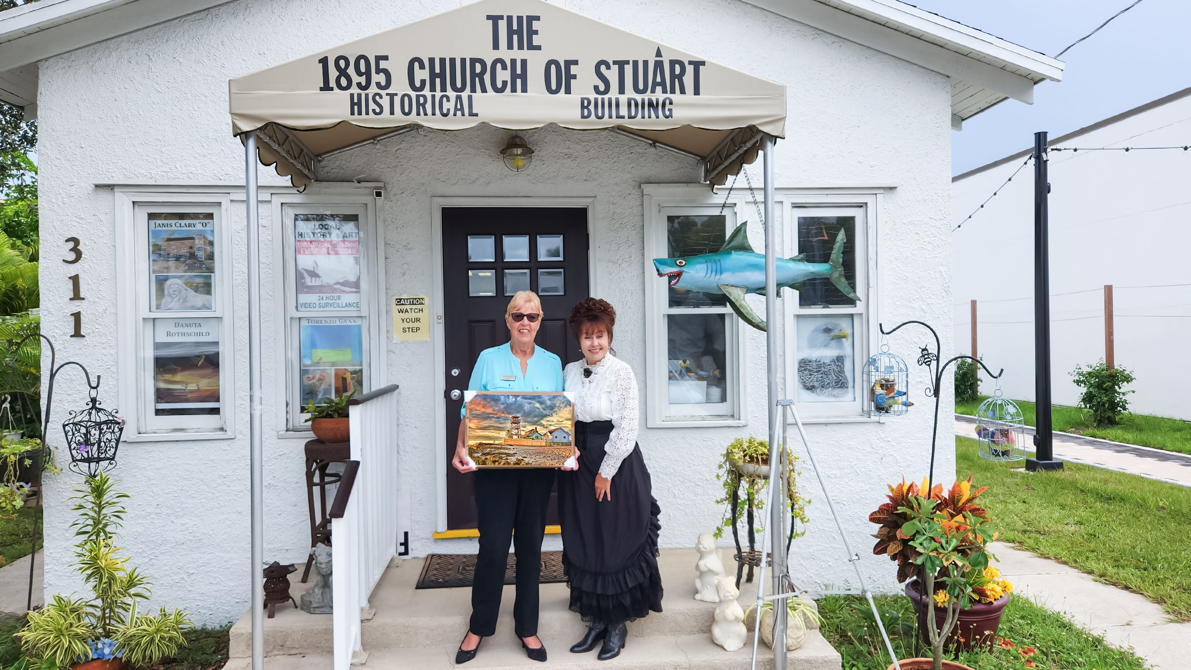 Stuart Main Street Mornings at The 1895 Church of StuArt, the oldest church building located in what is now Martin County, Florida. Supporting Local History and Art. Historical Preservation, the City of Stuart, Martin County, Florida. Historical Building Tour