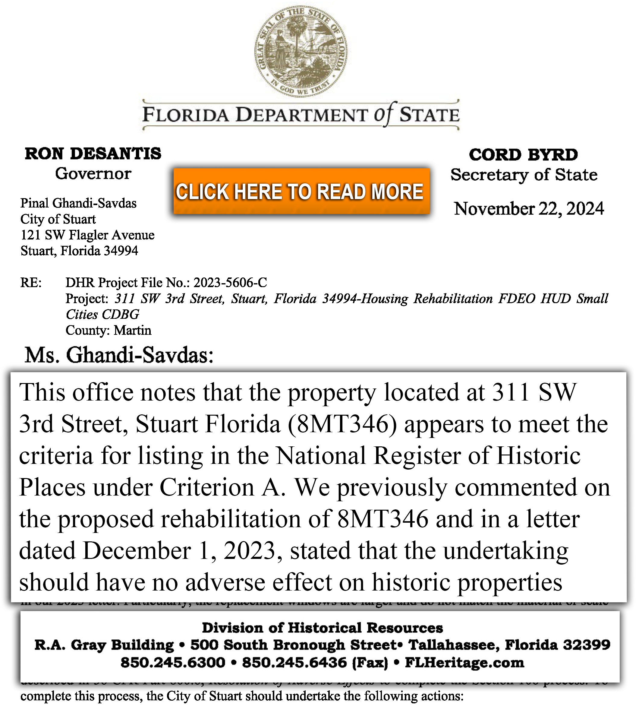 The City of Stuart CDBG Program, Community Development Block Grant. Contractor patriot Response Group. Guardian Community Resource management. Federal Funds Fraud, destructive, incomplete work, contractor fraud